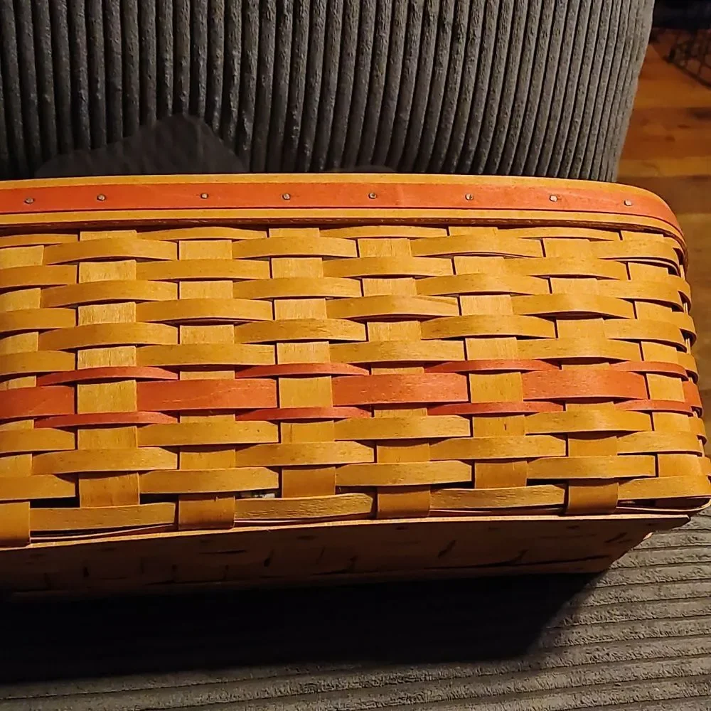 Longaberger vanity Basket With Divider, Hard Liner And Fabric Liner